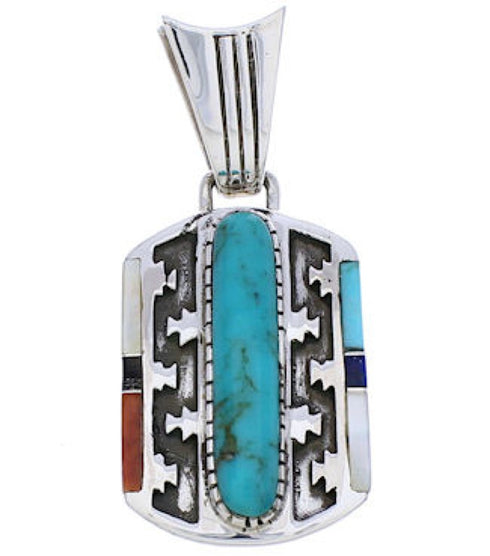 Southwest Silver Multicolor Pendant MW75205